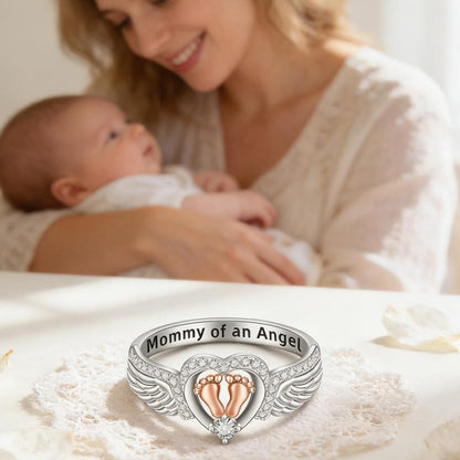 Sparkling Heart Memorial Ring for Mothers