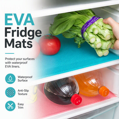 🏆 Last Day Special Price £7.99! 🧊Buy 2 Get 1 Free🎁 Cut-to-Size Fridge Liners, Washable & Non-Slip.