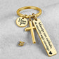 Stainless Steel Cross Keychain with Drive Safe