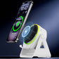 Wireless Induction Audio Bluetooth Speaker, 4 in 1 Phone Speaker Amplifier Phone Stand with RGB Light and Adjustable Phone Holder for Tablet iPhone Android