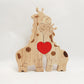 Wooden Family Puzzle Giraffe Ornament