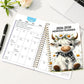 2026-2030 Calendar - From January 2026 to December 2030, 5-year calendar, cartoon Highland cow themed cover design, annual calendar planning, month labels, 60-month calendar