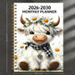 2026-2030 Calendar - From January 2026 to December 2030, 5-year calendar, cartoon Highland cow themed cover design, annual calendar planning, month labels, 60-month calendar