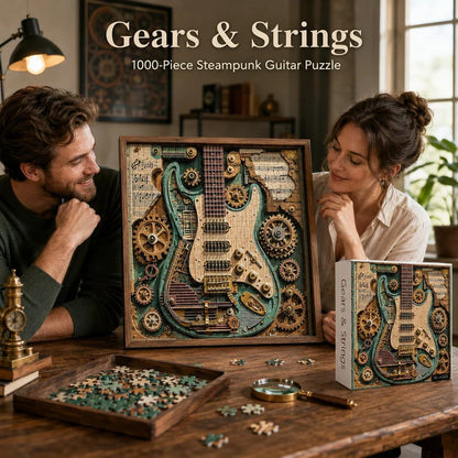 🎸 Gears & Strings 1000-Piece Steampunk Guitar Puzzle