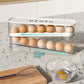Automatic Rolling Egg Holder - Transparent Kitchen Fridge Organization Storage Container, Refrigerator & Countertop Large Appliance Accessory