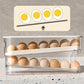 Automatic Rolling Egg Holder - Transparent Kitchen Fridge Organization Storage Container, Refrigerator & Countertop Large Appliance Accessory