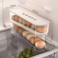Automatic Rolling Egg Holder - Transparent Kitchen Fridge Organization Storage Container, Refrigerator & Countertop Large Appliance Accessory