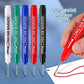High-Quality White Plastic Body Deep Hole Marker Pens - 10 Pcs Optional, 20mm Nib, 14cm, Waterproof Quick-Dry Office Stationery for Carpenters, Furniture Decoration, Marks Wood/Metal & Smooth Surfaces (Shake Before Use), Long Nib Markers