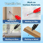 High-Quality White Plastic Body Deep Hole Marker Pens - 10 Pcs Optional, 20mm Nib, 14cm, Waterproof Quick-Dry Office Stationery for Carpenters, Furniture Decoration, Marks Wood/Metal & Smooth Surfaces (Shake Before Use), Long Nib Markers