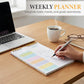 52 Sheets Pastel Undated Magnetic Weekly Meal Planner and Grocery List Notepad with 4 Strong Magnets - 8.5x11in Spring-Bound, Refrigerator Mountable, Easy Tear-Off Design