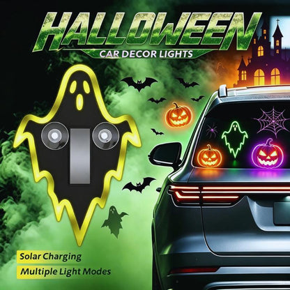 🎁🎃Halloween Sale 50% OFF! 🔥Solar-Powered LED Multi-Shape Neon Light - Eco-Friendly Wireless Auto Interior Halloween Decor with Modern Stylish Design, Car Decorating, Led Lights, Cool Car Stuff