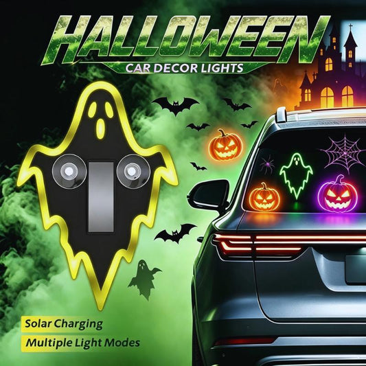 🎁🎃Halloween Sale 50% OFF! 🔥Solar-Powered LED Multi-Shape Neon Light - Eco-Friendly Wireless Auto Interior Halloween Decor with Modern Stylish Design, Car Decorating, Led Lights, Cool Car Stuff