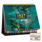 📅 2027 Desk Calendar & Habit Tracker – Artistic Oil Painting Monthly Planner for Work & Study