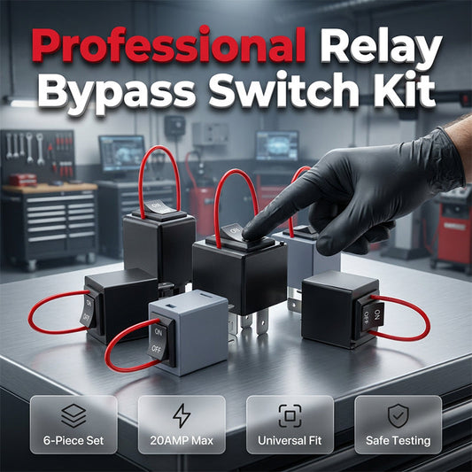 Relay Bypass Switch Kit with Amp Loop, Pack of 6 Relay Tester Diagnostic Scan Tool Fuel Pump Relay Master Kit Replaces 9036A 9037A
