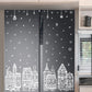 Large Christmas Window Stickers, Set of 4, House Design Static Cling Decorations with Snowman & Snowflake Pattern, for Festive Party