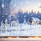 Large Christmas Window Stickers, Set of 4, House Design Static Cling Decorations with Snowman & Snowflake Pattern, for Festive Party
