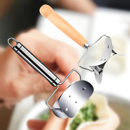 🥳HOT SALE🥳💞50K+ SOLD! Dumpling Cutter – From £4.99! Stainless steel, wood handle & even cuts. Perfect wrappers – grab yours! ✅