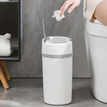 12L Slim Motion Sensor Bathroom Trash Can, Automatic Touchless Waste Bin with Sealed Lid, Narrow Space-Saving Garbage Bin for Bathroom, Bedroom & Home