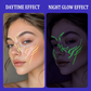 Halloween Glow-in-the-Dark Face Decals – Tri-color Fluorescent Lightning Design (Full-Face Sticker for Cosplay Parties)