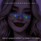 Halloween Glow-in-the-Dark Face Decals – Tri-color Fluorescent Lightning Design (Full-Face Sticker for Cosplay Parties)