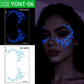Halloween Glow-in-the-Dark Face Decals – Tri-color Fluorescent Lightning Design (Full-Face Sticker for Cosplay Parties)