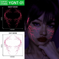 Halloween Glow-in-the-Dark Face Decals – Tri-color Fluorescent Lightning Design (Full-Face Sticker for Cosplay Parties)
