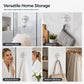 Suction Cup Hooks - No Tools Required, 360-Degree Rotation Home Organizer for Bathroom Decor, Kitchen, Glass Door, Mirror, Windows, Tile, Painted Wooden Door, Robe, Towel, Holiday Decoration, No Drill