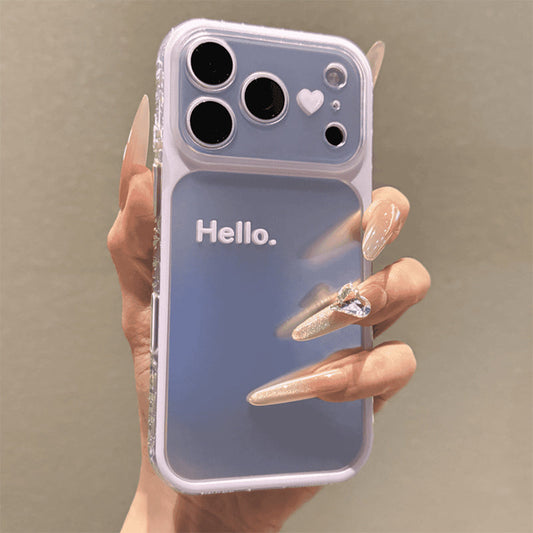 Sweet Heart Pattern Metallic Finish Phone Case