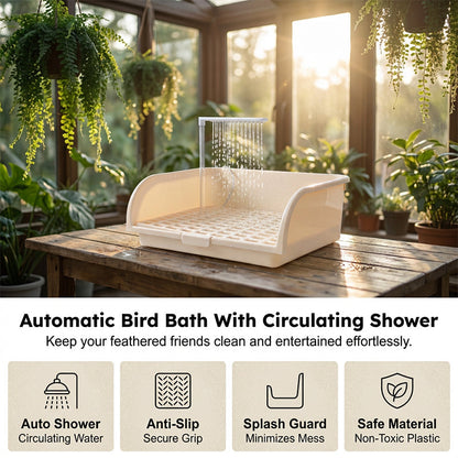 🐦 LIMITED-TIME 50% OFF! 🚿 Electric Bird Bath with Rain Shower & Perch – Safe, Quiet Pump for Happy Birds 🛀
