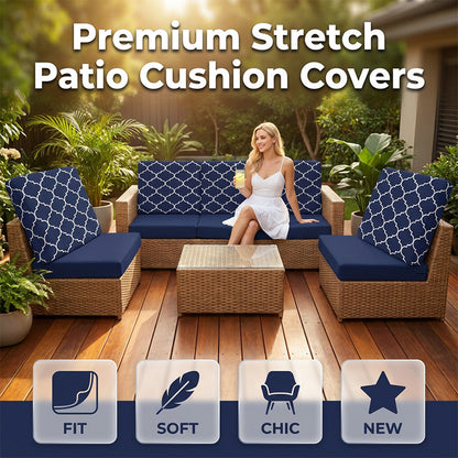 🌿 Stretch Patio Cushion Covers | 4/8PC Refresh