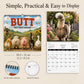 Funny Animal Butt Wall Calendar