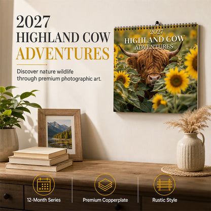 2027 Highland Cow Wall Calendar