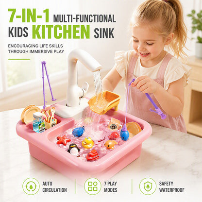Kids Play Sink Toy with Running Water
