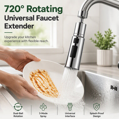 360° Rotating Faucet Attachment for Kitchen Sink, Universal Tap Aerator Nozzle with Flexible Water Flow Control