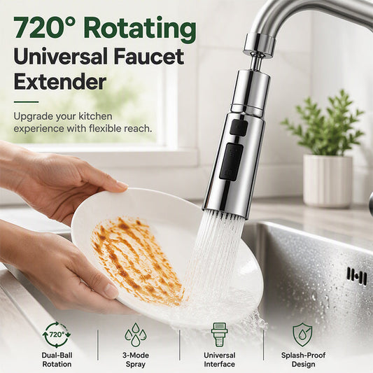 360° Rotating Faucet Attachment for Kitchen Sink, Universal Tap Aerator Nozzle with Flexible Water Flow Control