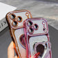 Luxury Electroplated Glitter Phone Case with Heart Mirror Stand