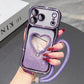 Luxury Electroplated Glitter Phone Case with Heart Mirror Stand