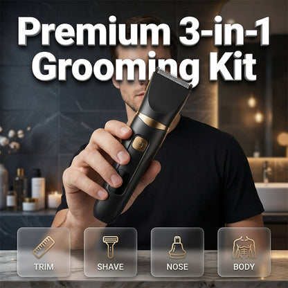 ⏳🔥LIMITED-TIME 50% OFF! ⏰ 3-in-1 Grooming Kit ✂️🔋– USB Rechargeable, LED Display & Stainless Steel Blades – For Nose, Ear & Detail Trimming 💈