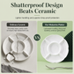 White Melamine 5-Compartment Round Snack Serving Plate