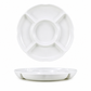 White Melamine 5-Compartment Round Snack Serving Plate