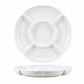 White Melamine 5-Compartment Round Snack Serving Plate