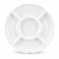 White Melamine 5-Compartment Round Snack Serving Plate
