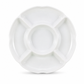 White Melamine 5-Compartment Round Snack Serving Plate