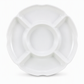 White Melamine 5-Compartment Round Snack Serving Plate