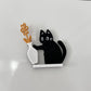 Cute Cat Whiskers & Hair Collection Black Cat Vase Fridge Magnets Acrylic Magnetic Cat Push Bottle Design Cat Souvenirs Vase Can Be Used for Flower Arrangement Multi-Purpose Fun Decor