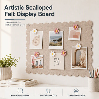 🎃Halloween Deal 50% OFF!🔥Scalloped Felt Memory Board – Family Photo & Keepsake Display