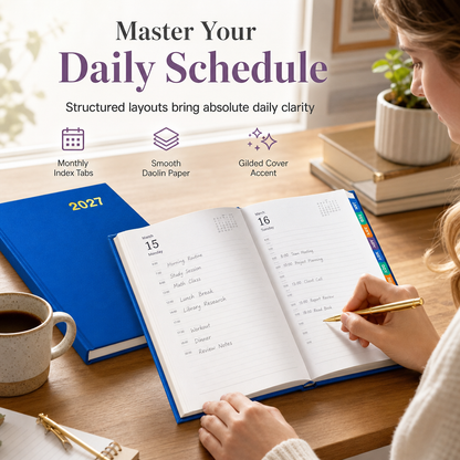 A5 Daily Planner with Colored Monthly Tabs
