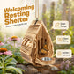 Wooden Butterfly House with Hanging Feeder
