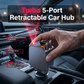 7 in 1 Retractable Car Charger 120W Super Fast Charging PD 20W USB A 65W 3 Tangle Free Retractable Cables Charge 7 Devices Simultaneously Starry Sky Light 1 Click Galaxy Projector LED Voltage Display Smart Chip Universal for iPhone Samsung Android iPad su