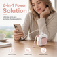 6-in-1 Magnetic Wireless Power Bank with Built-in Wall Plug